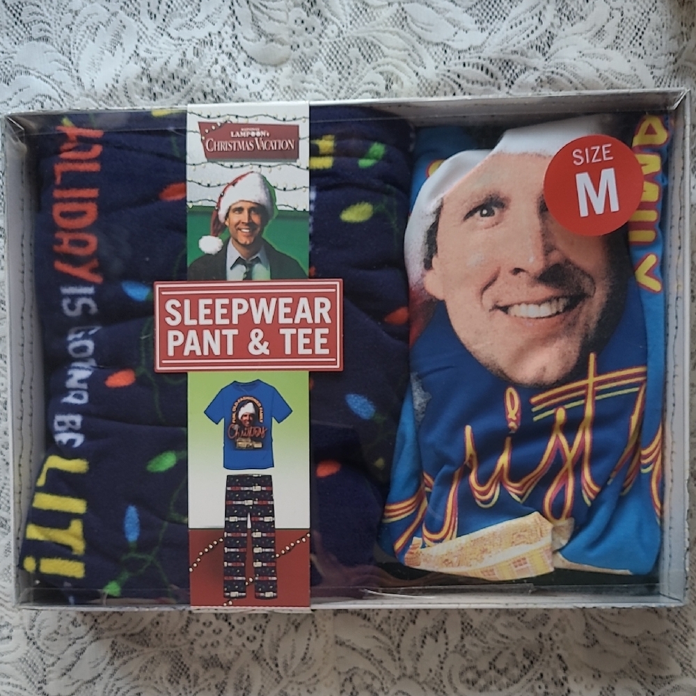 National lampoon christmas vacation men's Pant and tee Pajamas Clark Griswold. M